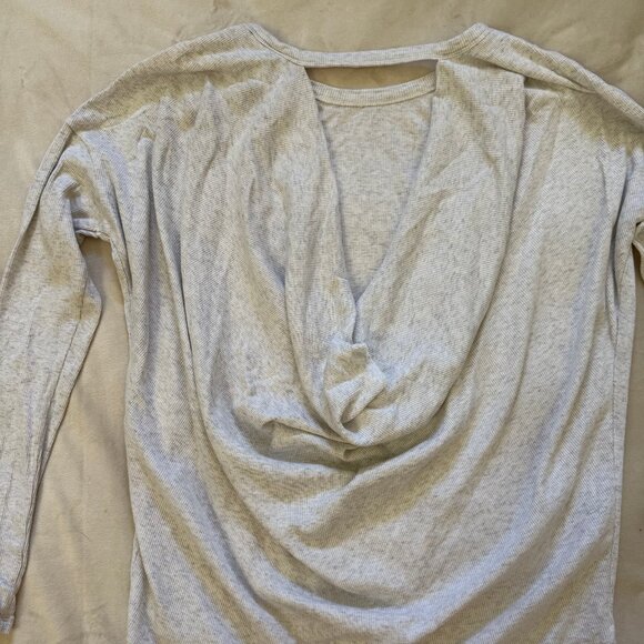 BOBI LOS ANGELES Open Back Ribbed Long Sleeve Top Off White Women’s Small - Picture 6 of 9
